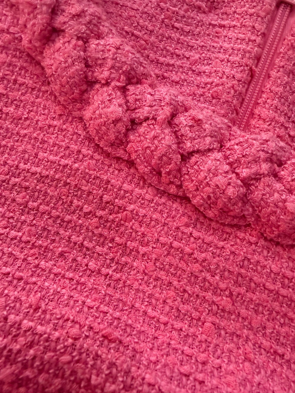 Tuckernuck Hot Pink Bouclé Mini Dress with Braided Trim - Picture 10 of 16